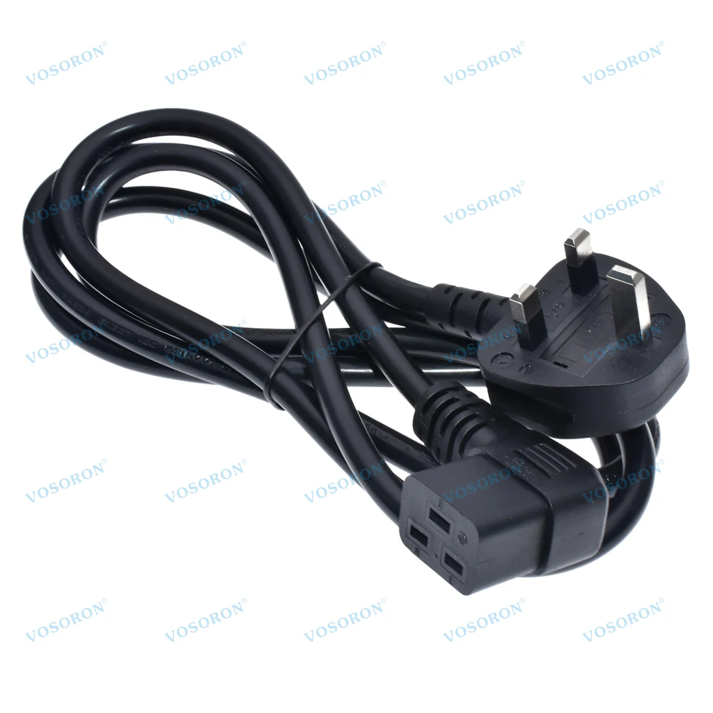 UK BS1363 Plug toIEC 320 C19 Right / Left Angle Female Extension Cord For UPS PDU,Connected To C20 AC Power Cable Type-G Adapter