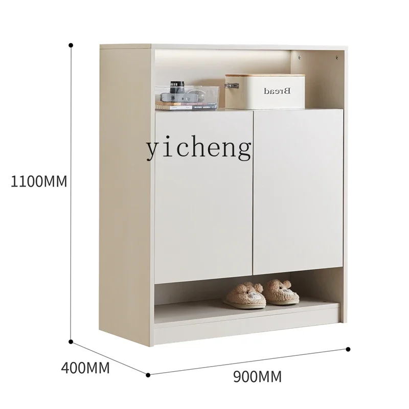 

TQH Cream Wind Solid Wood Shoe Cabinet Minimalist Locker Modern Simple Living Room Entry Entrance Bucket Cabinet