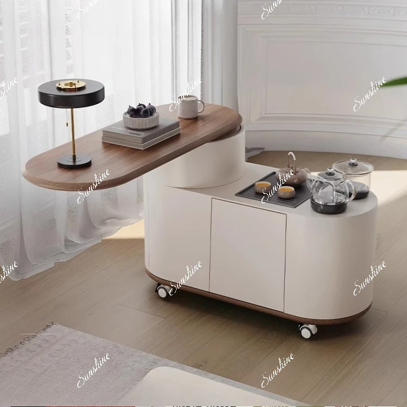 Removable kettle integrated living room home sofa tea cart
