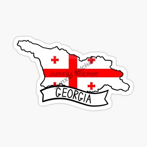 

Georgia Flag Map Sticker Laptop Car PVC Wall Room Window Van Laptop Helmet Decoration Sticker Car Accessories