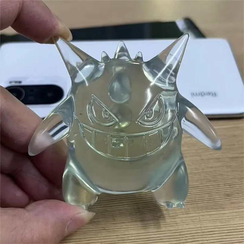 8cm Pokemon Anime rysunek Kawaii Gengar przezroczysta figurka statua Model lalki Decoraion kolekcjonerskie zabawki z PVC prezenty dla dzieci