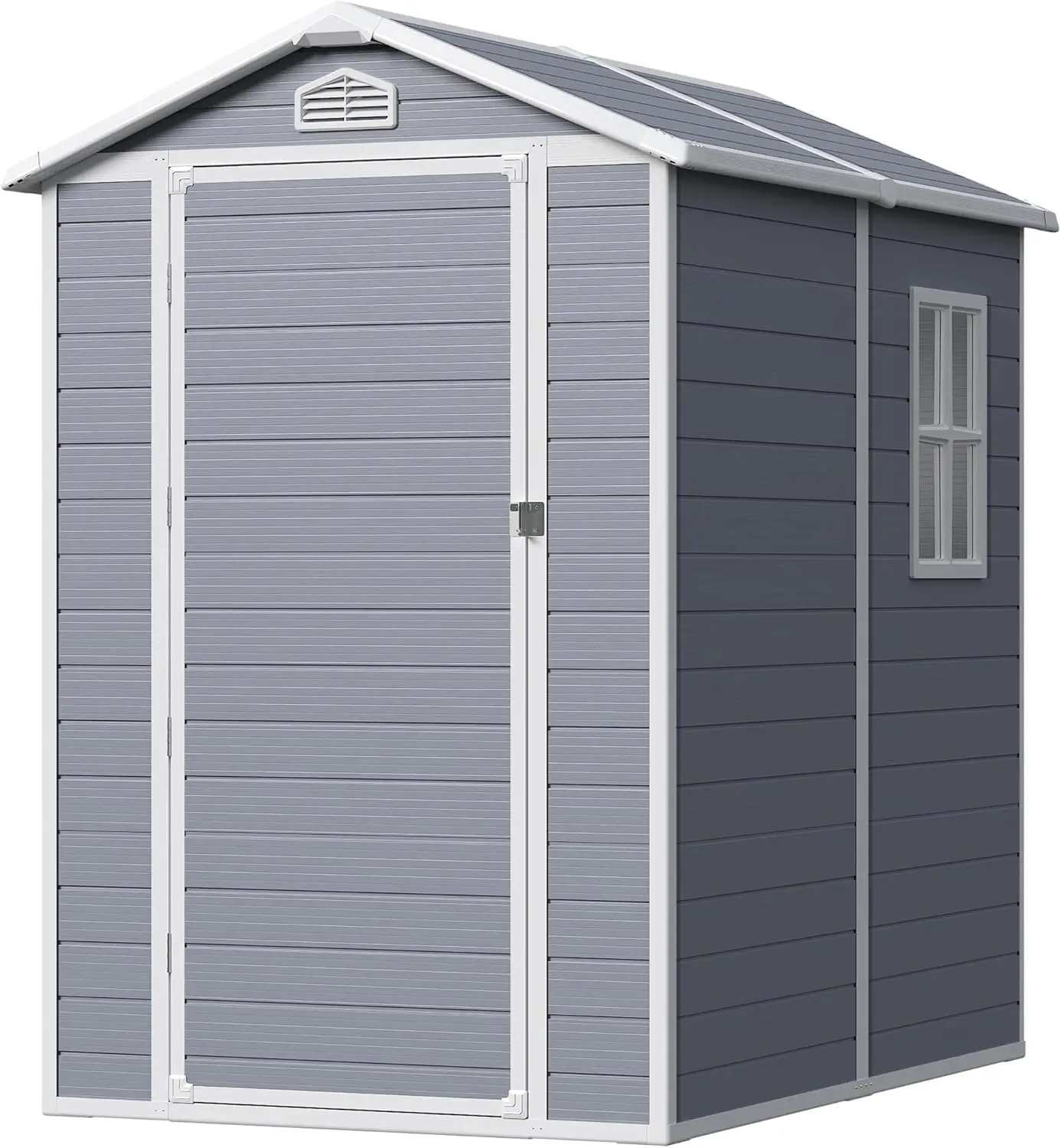 Greesum 6X4Ft Resin Outdoor Storage Shed, All Weather Tool Room With Floor, Perfect For Storing Lawn Mowers, Garden Tools,