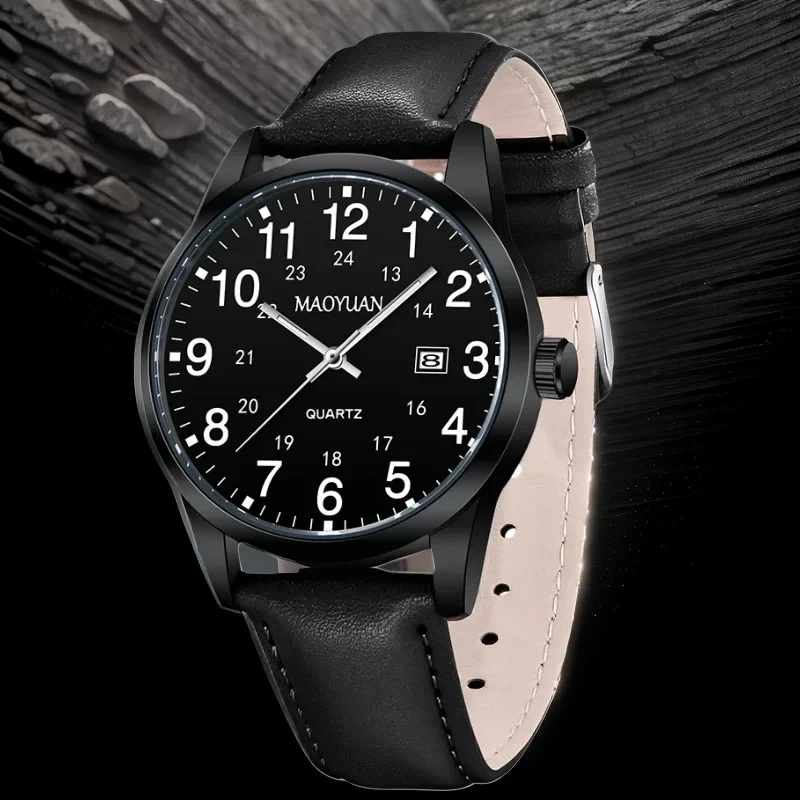 Maoyuan 2024 New Top Luxury Brand Quartz Watch Men's Leather Strap Men's Watch 30ATM Waterproof Watch Relogio Masculino