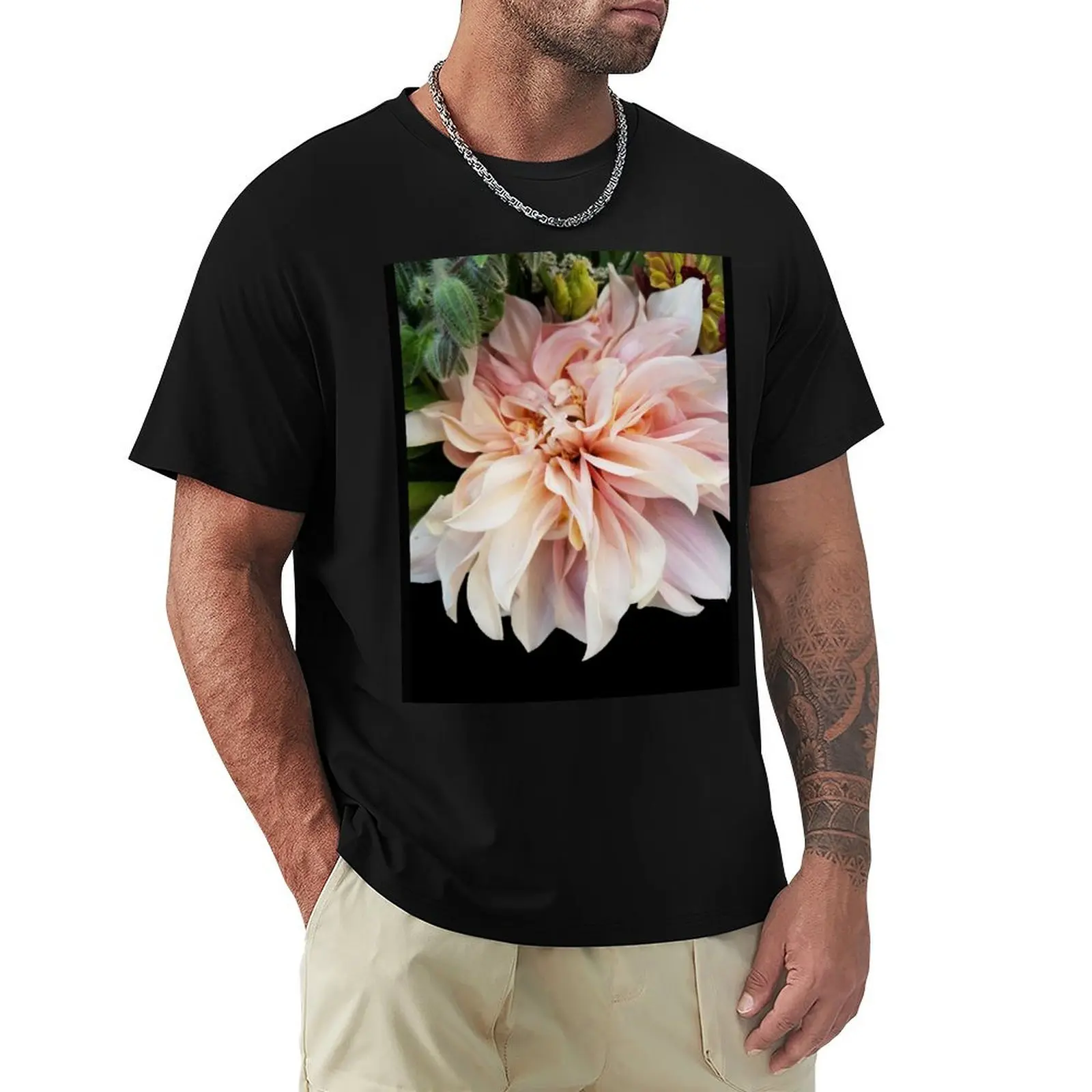 Pink Flower Feminine Floral Spring Bloom from the Flower Market T-Shirt Sports Casual Breathable Tee Shirt