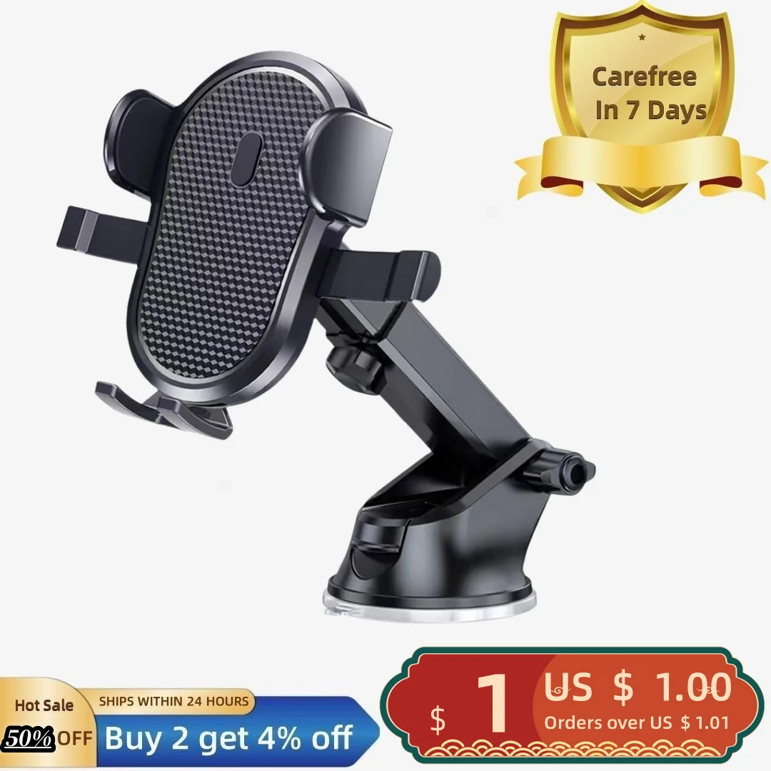 

Car Phone Holder with Suction Cup High Stability Adjustable Arm Design Easy Installation Universal Mobile Phone Bracket Car Supp