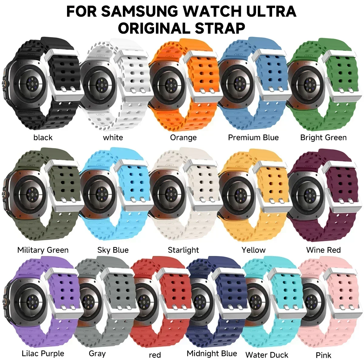 Сменный ремешок для Samsung Galaxy Watch 7 Ultra, 47 мм, силиконовый ремешок для аксессуаров для Galaxy Watch 7 Ultra, ремешок для часов