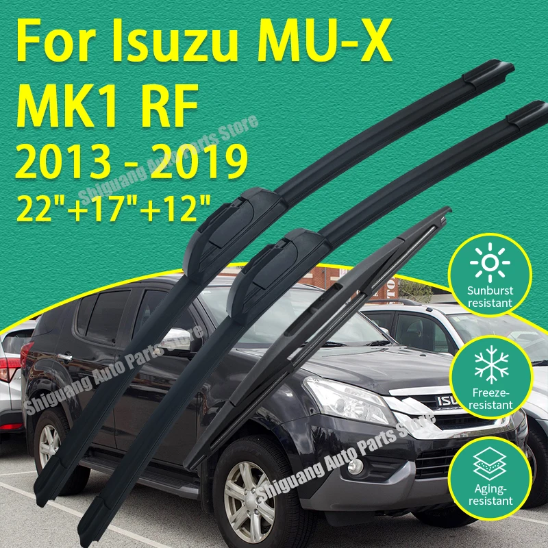 Front Rear Silicone Coating Wipers for Isuzu MU-X MK1 RF 2013 - 2019 Car Wiper Windshield Windscreen Blades Accessories 2014
