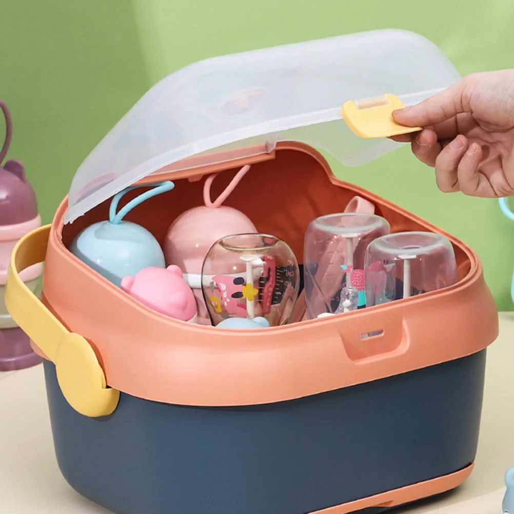 

Baby Bottle Storage Box Drying Rack Holder Travel St Cup Drainer Supply Container Portable Practical Long Lasting PP Material