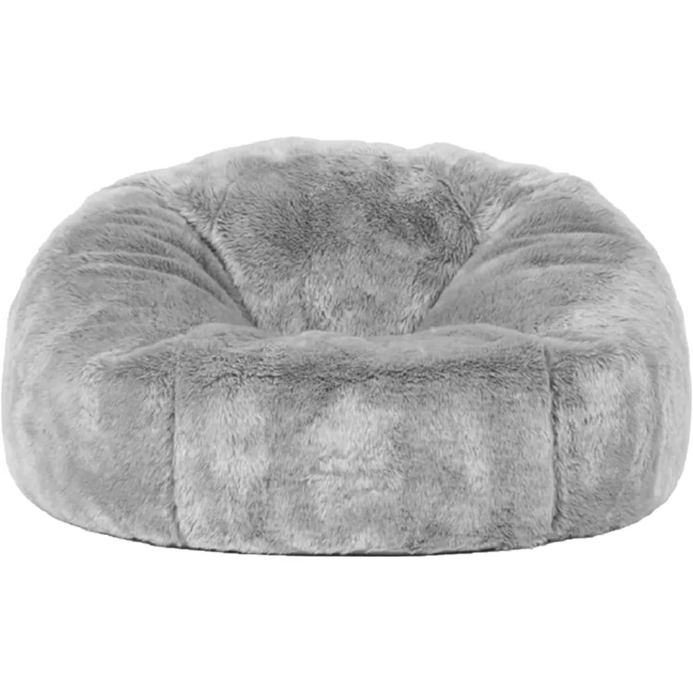 

6FT Giant Bean Bag Chair Cover Soft Faux RH Fur Sofa Bed Washable Bean Bag Couch Cover-No Filler
