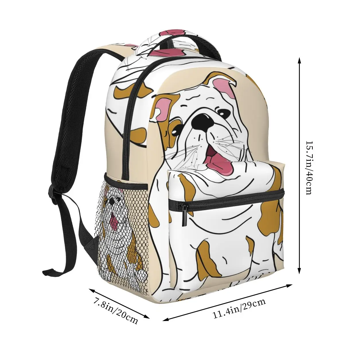 Funny English Bulldog Dogs Backpack Hot Sale Daypack Large Capacity Children BookBag School Bag Shoulder Bags for Men Women