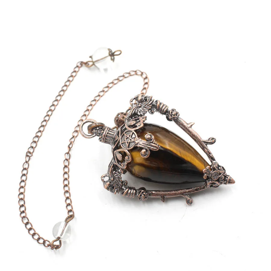 Kristall Quarz Pendel zum Wünscheln Weissagung große Naturstein Anhänger Pendel Amethyste rosa Quarz rosenquarz tigerauge opal Obsidian Pendel edelstein anhänger heilsteine amulett edelsteine
