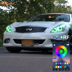 For INFINITI G25 G35 G37 Q40 Nissan Skyline 250GT 350GT 370GT V36 BT App Multi Color RGB Led Angel Eyes Kit Halo Rings Day Light