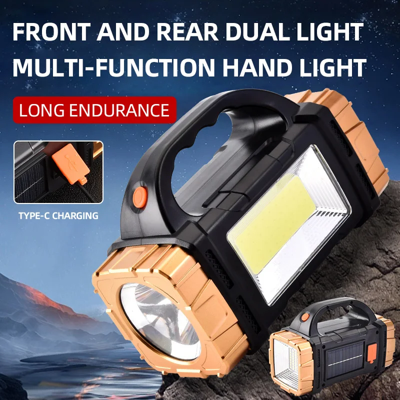 High Power Rechargeable LED Flashlight Multifunctional Portable Light with Side Light Waterproof Multiple Lighting Modes