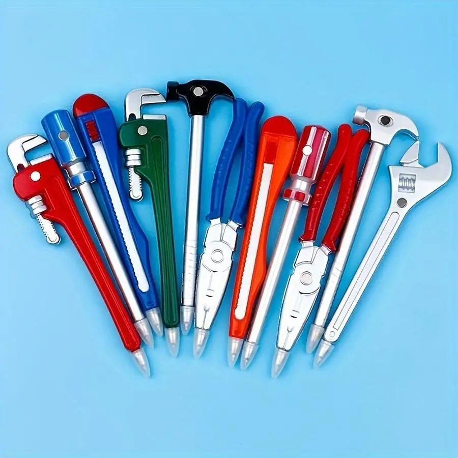 1/5/10/20/50/100pcs 11-Piece Tool-Themed Ballpoint Pen Set / Creative Stationery Pen Set for Gifts / Cartoon-Themed Pen Set with