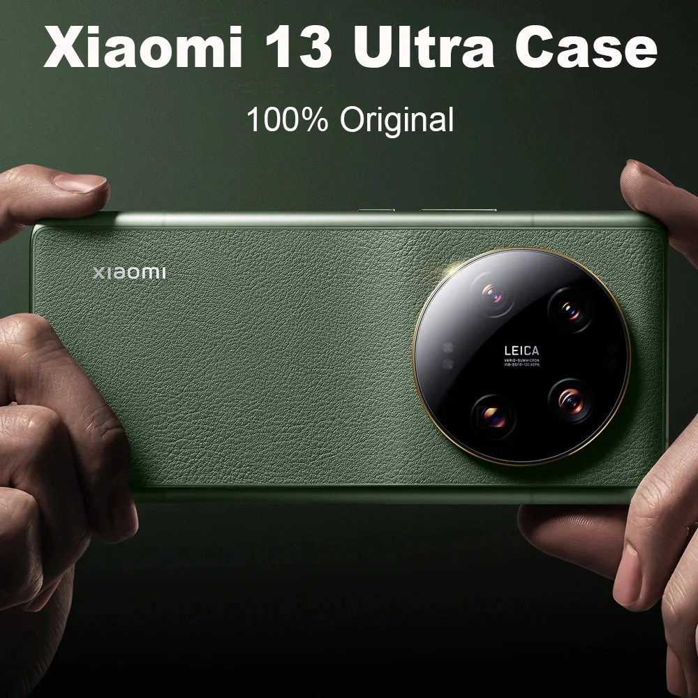 MI 13 Ultra لهاتف Xiaomi 13 Ultra حافظة 100% جلد أصلي + غطاء حماية PC جلد دقيق يعمل باللمس لهاتف Xiaomi 13Ultra
