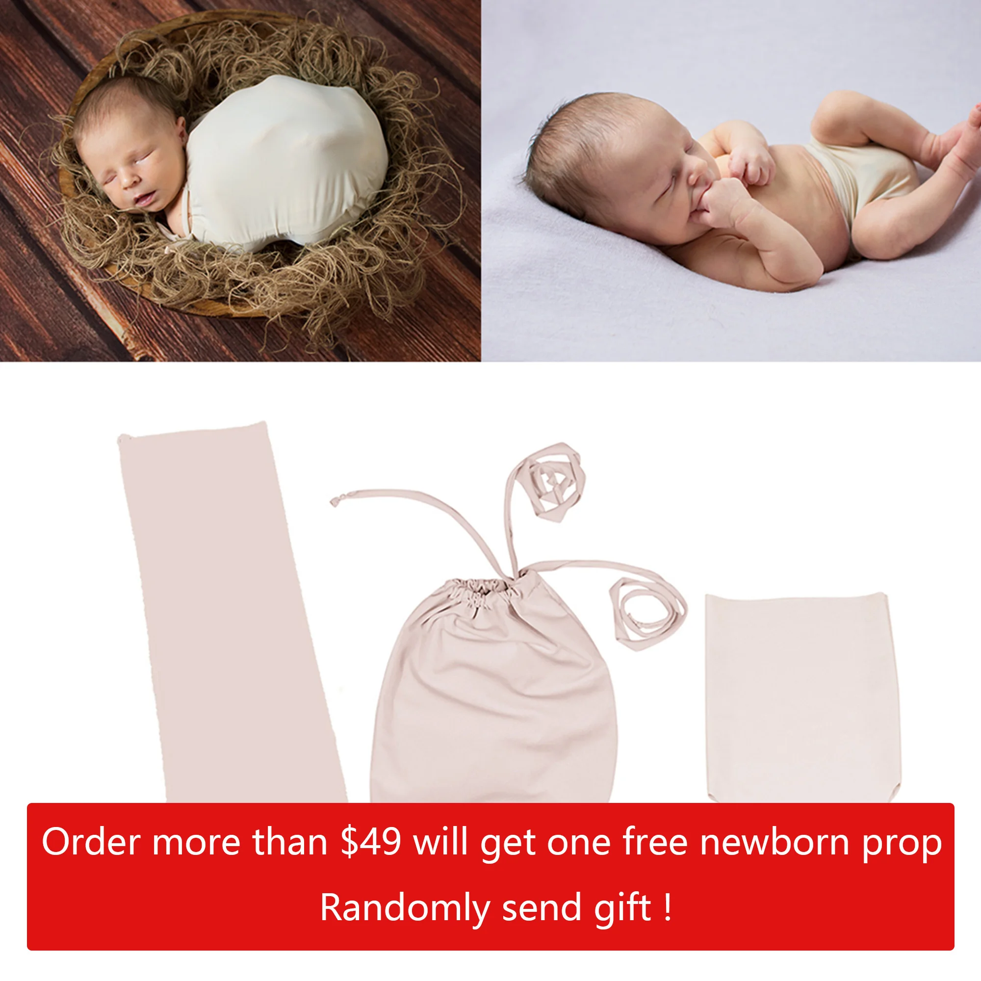 D&J New Skin Soft Wrapping Sack Wrapping Buddy Diaper Cover for Newborn Photography Handy Assistant Props Infant Photo Shoot