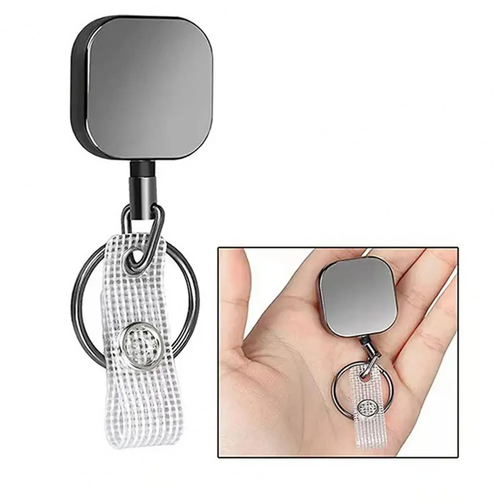 Steel Wire Key Holder Heavy-duty Retractable Keychain with Smooth Reel Mechanism Adjustable Wire Rope Length Belt Clip Secure