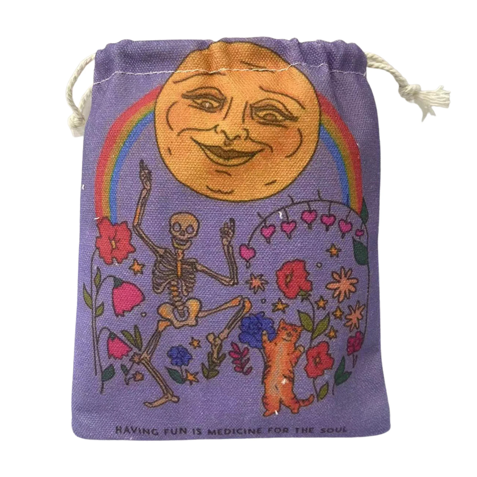 Double-sided Printed Tarots Storage Bag Oracle Card Witch Divination Accessories Game Cards Ta-rots Cards Drawstring Package