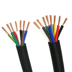 5meters Monitoring power cable wire 2 3 4 5 6 8 10 12 core 26 24 22 20 18 17 15 13 9awg pure copper control wire PVC power wire