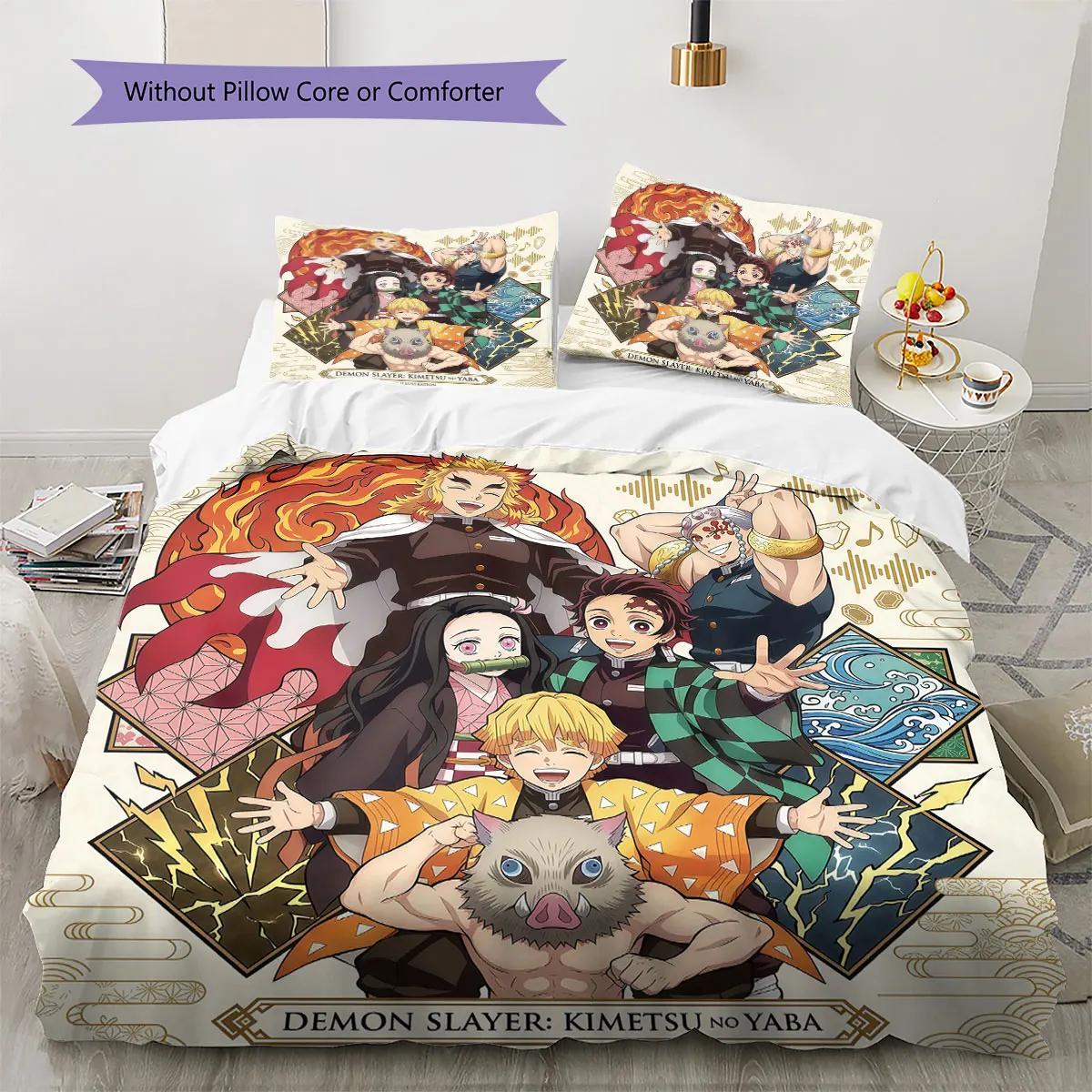 Demon Slayer Soft Duvet Cover Children's Bedding Set,Extra Large Size Birthday Gifts Various Sizes Available -HE83