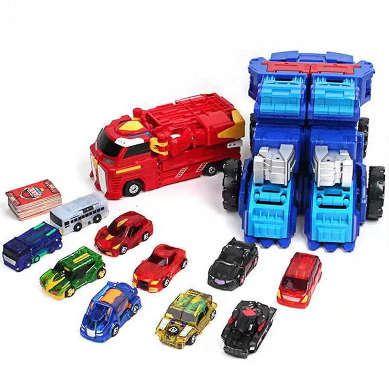 Turning Mecard Mega Evan King Transformation Truck Robot Cartoon Anime Car Model Toy Battle Arena Vehicle For Children Gift