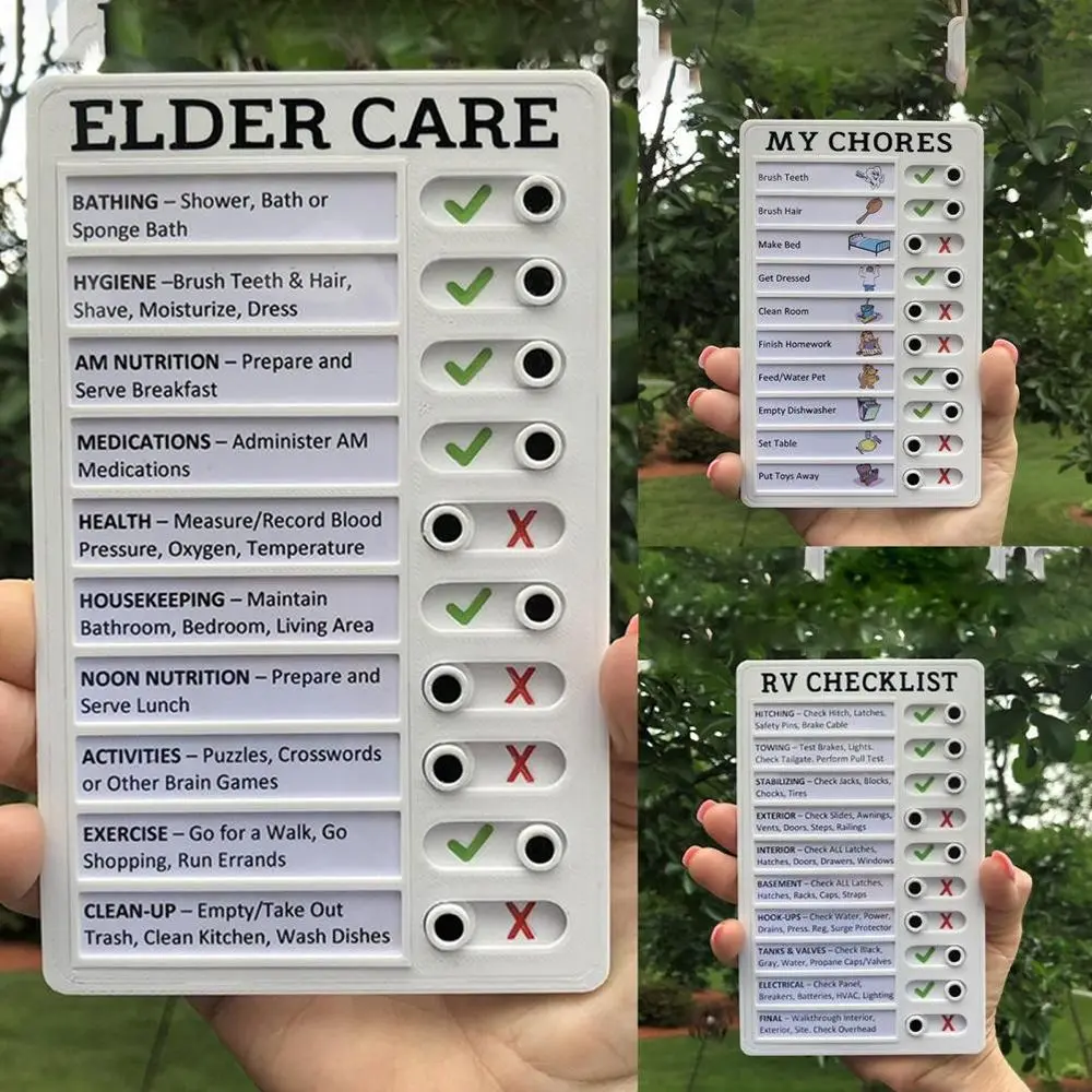 

Multi-purpose Portable RV CHECKLISR ELDER CARE Reminding Time Memo Boards Managemant Planing Home Note Board