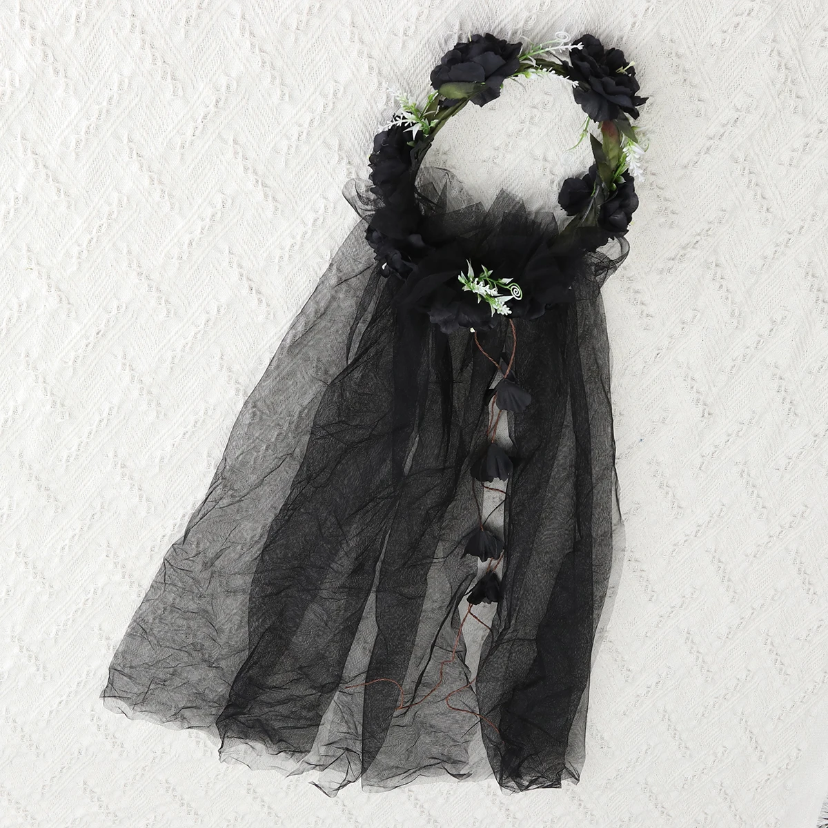 

Beautiful Bridal Veil H Sewn Tulle Wedding Accessories for Bride European Style Flower Wreath Suitable All Brides