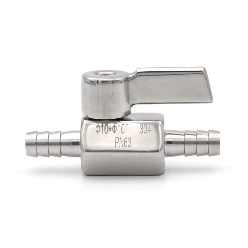 

NEW Sanitary Stainless Steel 304 Mini Ball Valve 7mm 8mm 10mm 12mm Hose Barb Homebrew 2 Way Gas Water Oil