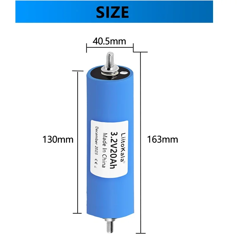 4-32PCS LiitoKala 3.2V 20Ah high capacity Deep cycle Lifepo4 Battery for 12v 24v 48V LiFePO4 Rechargeable Battery