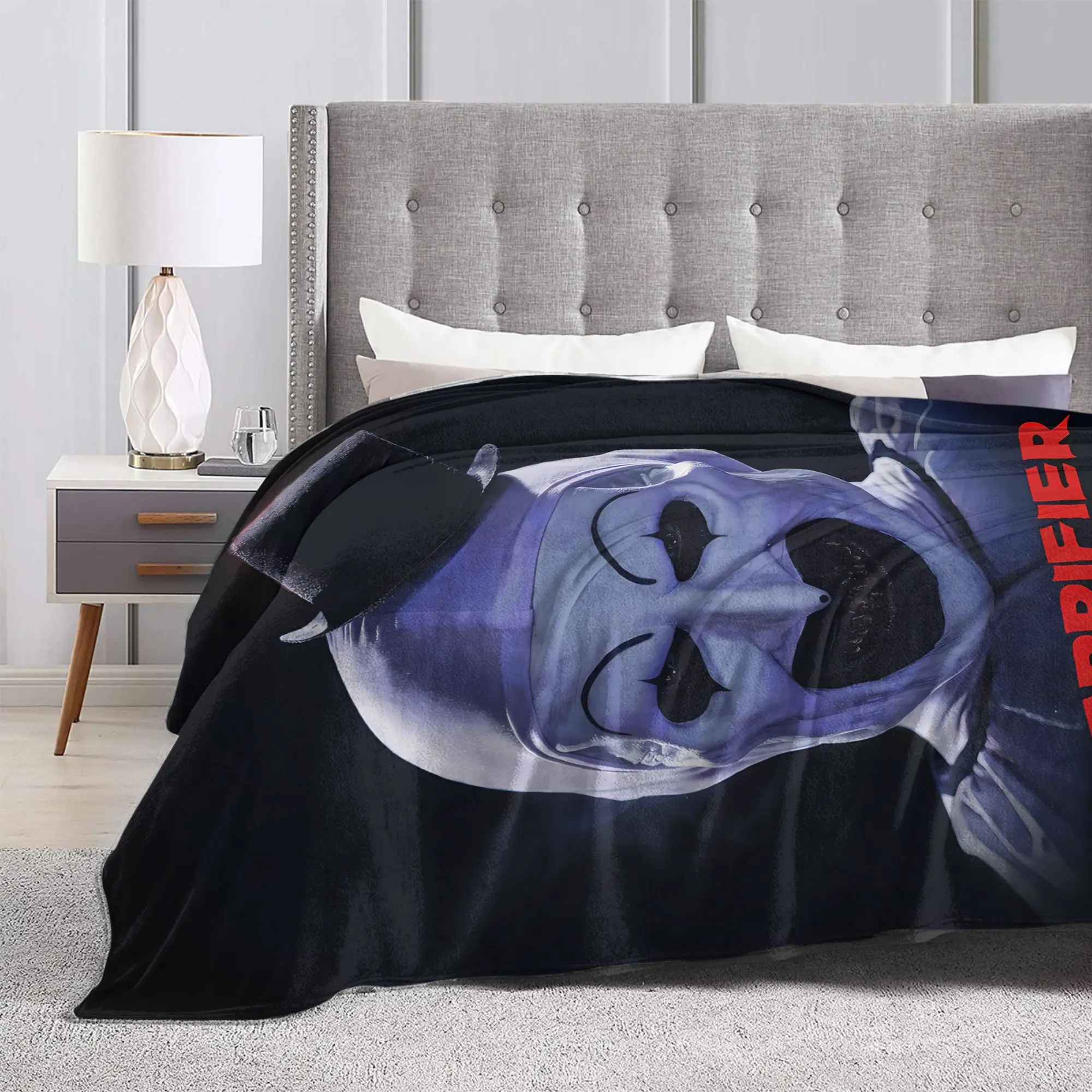 Terrifier Movie Blanket  Warm Soft Aesthetic Plush Throw Blanket For Kids Home Decor Flannel Bedspread Bed Cover
