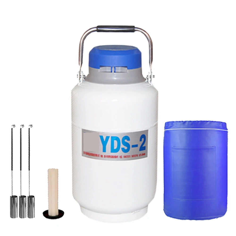 YDS-2 Liquid Nitrogen Tank Liquid Nitrogen Container 2L Storage Type Cryogenic Liquid Nitrogen Container Liquid Nitrogen Tank