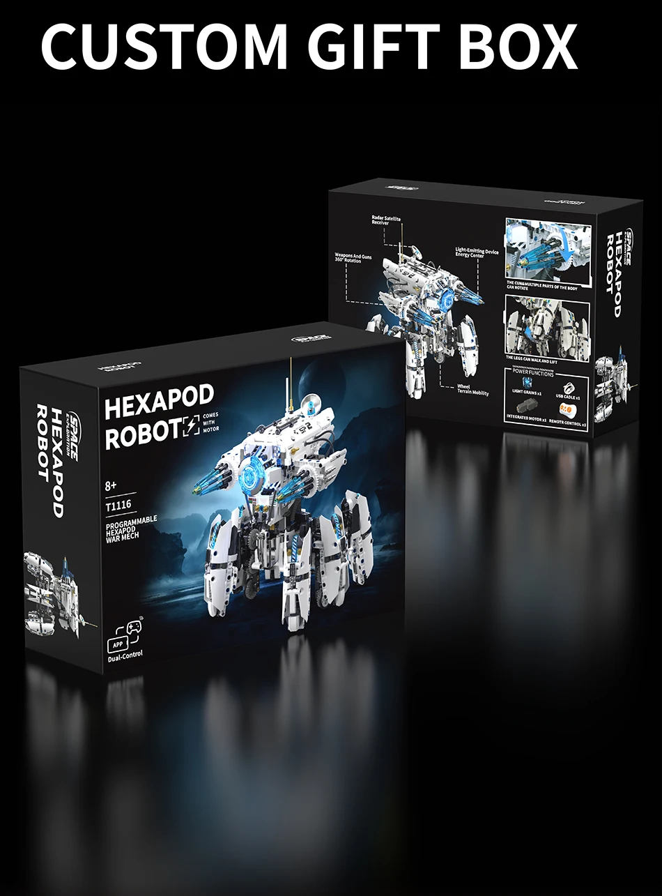 Technical Programming Hexapod Robot Science Fiction War Machine Building Blocks City Remote Control Robots MOC Bricks Toys Gift