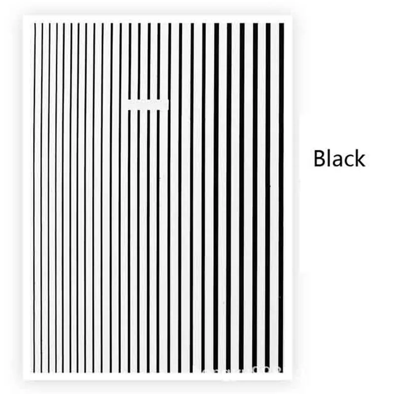 1 Pc Nail Strip Stickers Black/Gold/Rose Gold/Silver Metal Strip Tape Nail Art Adhesive DIY Foil Tips Nail Sticker Decals NK11 - Image 3