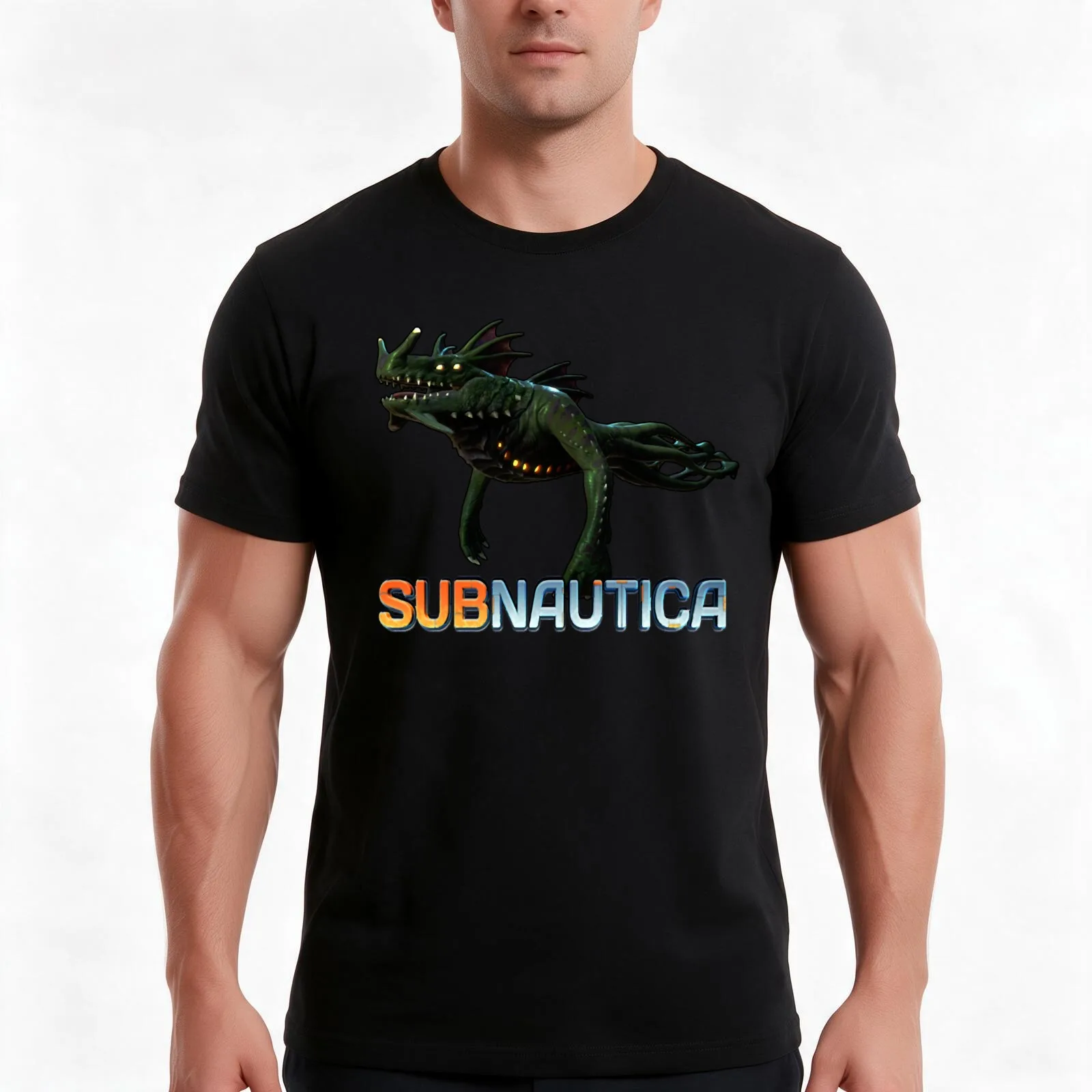 Subnautica - Sea Dragon Leviathan T-Shirt, Summer Casual Cotton Tee, Oversized Streetwear Tops, Vintage Graphic Print
