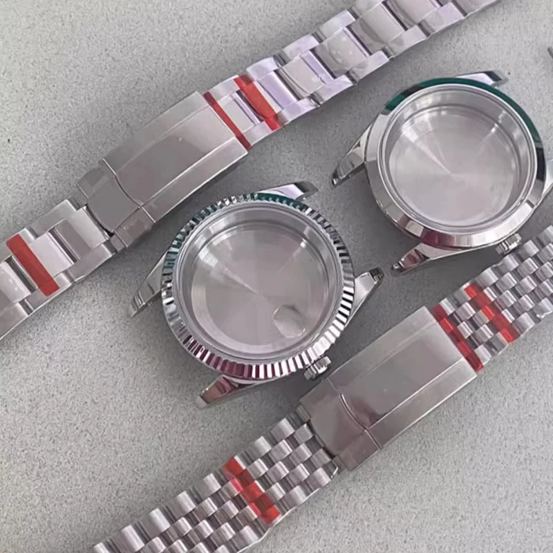 

Super 39mm Stainless Steel Sapphire Glass Watch case Strap Set for NH35/36 Movement