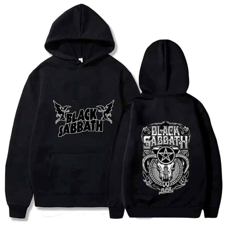 Sudadera con capucha negra Sabbathe para hombre y mujer, jersey con estampado de banda de Rock, estilo callejero, holgado, grueso, gráfico, gótico,