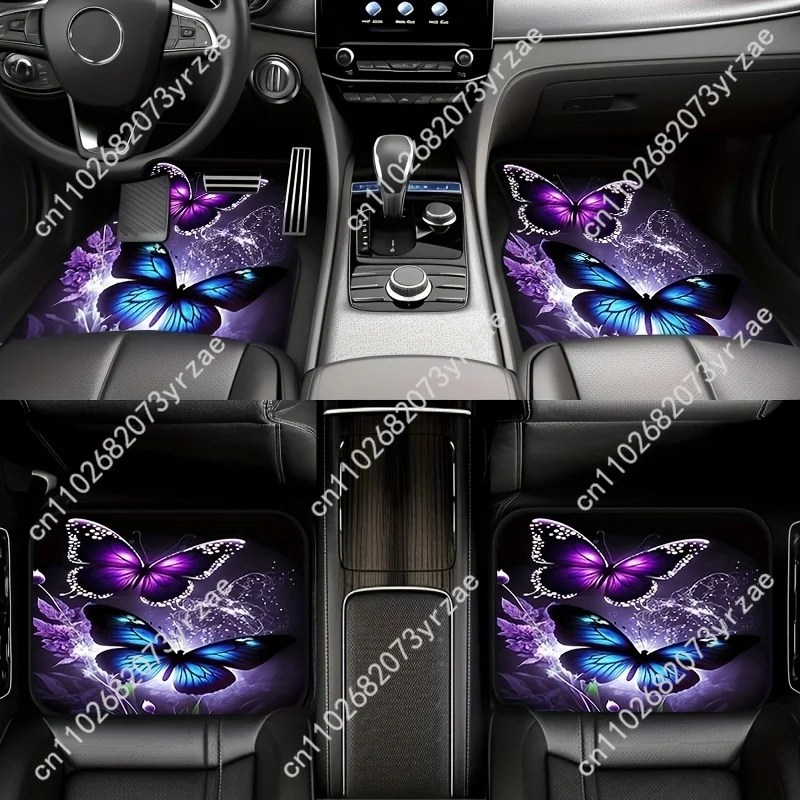 

Butterfly 4pcs Universal Car Floor Mats All-Season Fashionable Auto Interio Absorbent Non-Slip Washable Car Floor Mats
