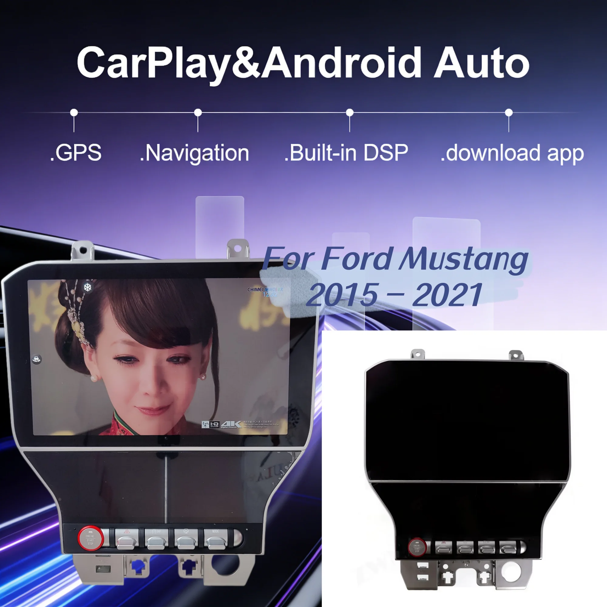 

For Ford Mustang 2015-2021 11.5 Inch Car Multimedia Player Auto Radio Android Carplay Screen GPS Navigation Head Unit 4G