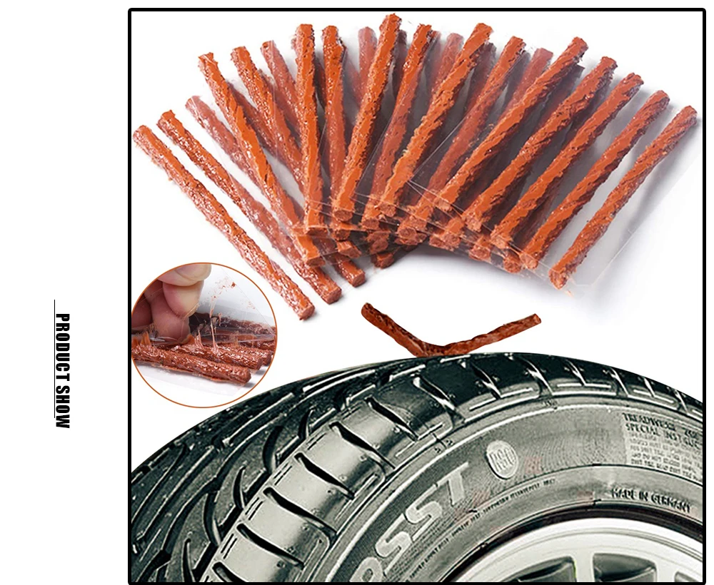 Commercial Grade Tubeless Tyre Puncture Repair Tools Rubber Strips Glue for Car Truck Motorbike Fleet Maintenance