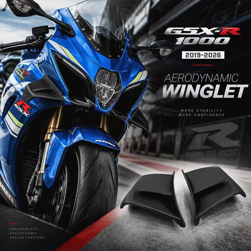 FOR SUZUKI GSXR1000 2019-2026  L9+ Matte Black Aero Winglet Racing Fairing Spoiler 2022 2023 2024 2025 2026 WINGLETS