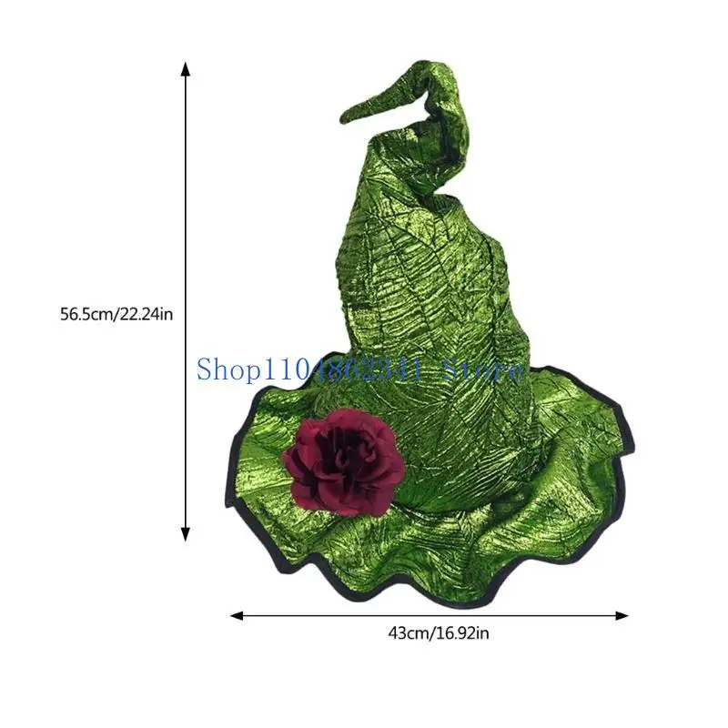 5ASD Witch Cappello con disegni a torsione Flower staccabile per eventi Halloween e appassionati cosplay Accessori unici