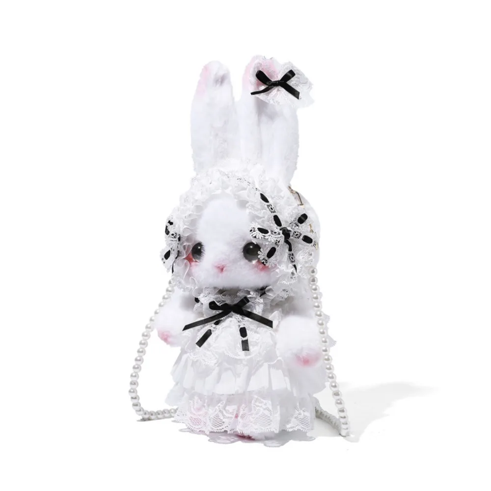 Kawaii Bunny Bag Lolita Sweet Shoulder Bag Pearl Chain Princess Crossbody Bags