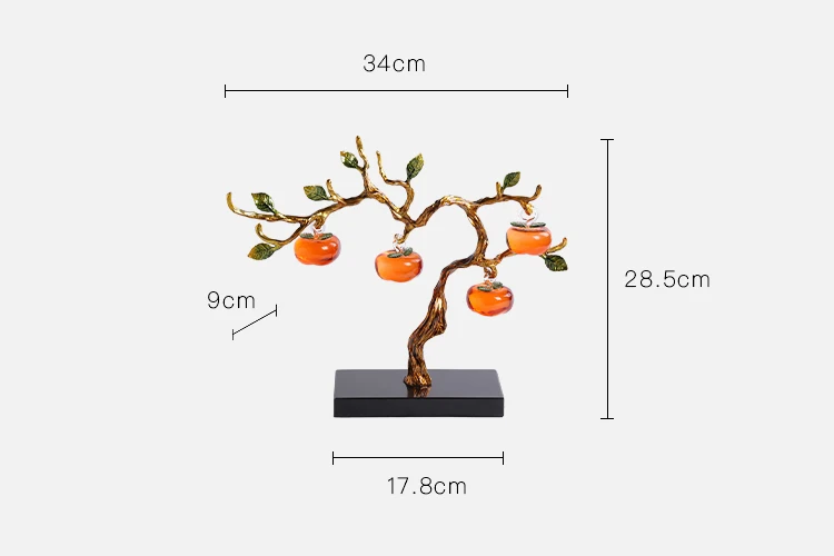 Home Full Of Glass Persimmon Fruit Tree Living Room Porch Crafts Office Desktop Decoration New Home Housewarming Gift