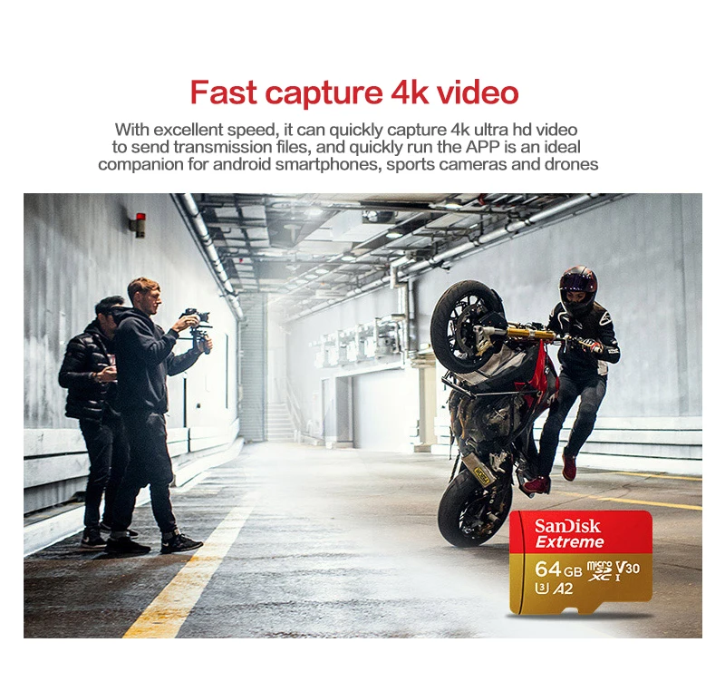 Sandisk Micro SD-Karte v30 32GB 64GB TF-Karte Klasse 10 128GB extreme Speicher karte für Kamera-Drohne 190 Original bis zu MB/s – Detail 2