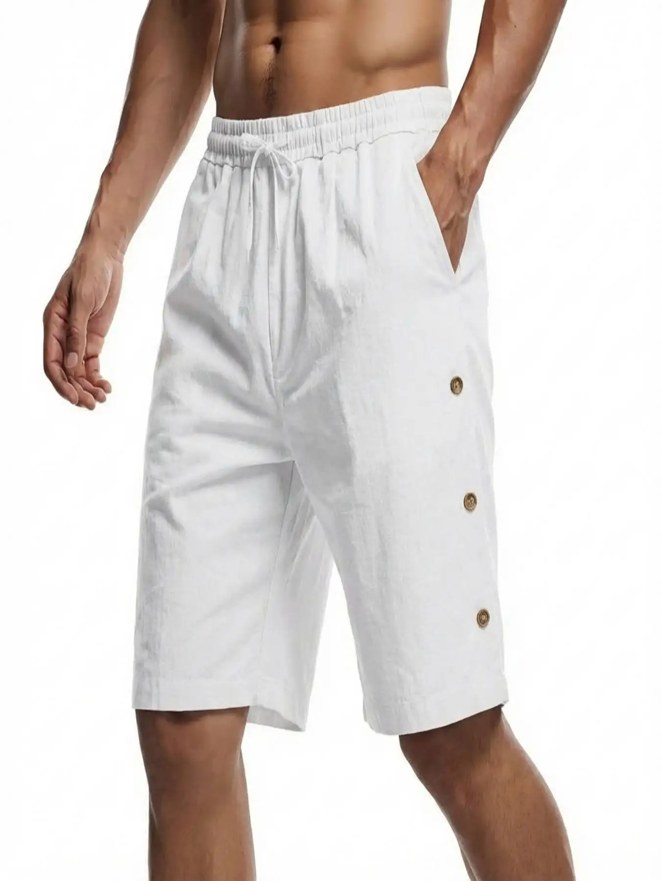 

Summer New Men's Breathable Shorts Hawaiian Beach Shorts Men's Solid Color Shorts Loose and Lightweight Short Street Wear