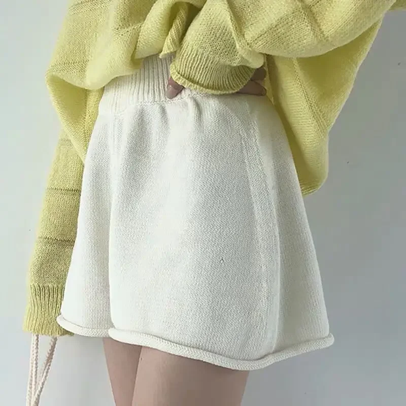 Shorts Frauen Herbst Winter Feste Beiläufige Gestrickte Alle-spiel Minimalistischen Femme Temperament Gemütliche Studenten Neue Ankunft Koreanischen Stil