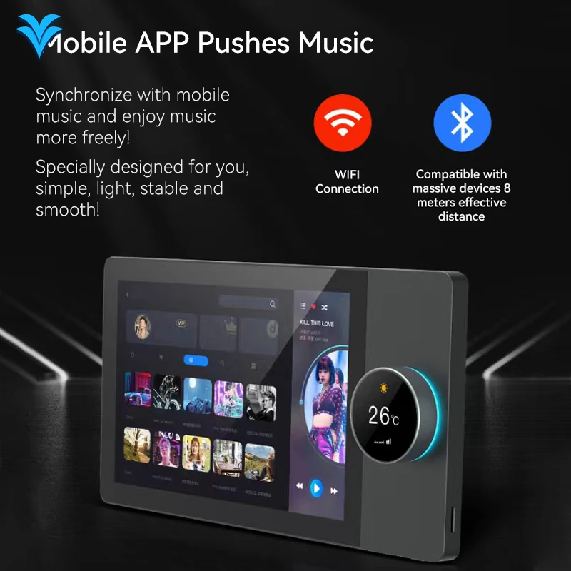 2024 Tuya Smart Home Zigbee Gateway Wifi Zigbee Smart Control Panel 8 Zoll Multifunktions-Musik Wand Touchscreen Tuya Center