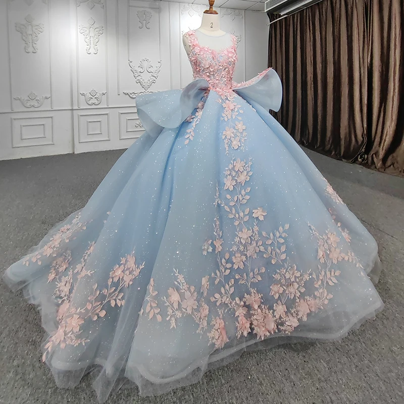 Vestido romántico de princesa para quinceañeras con estampado floral y bonito vestido de fiesta cansado Avondjurken