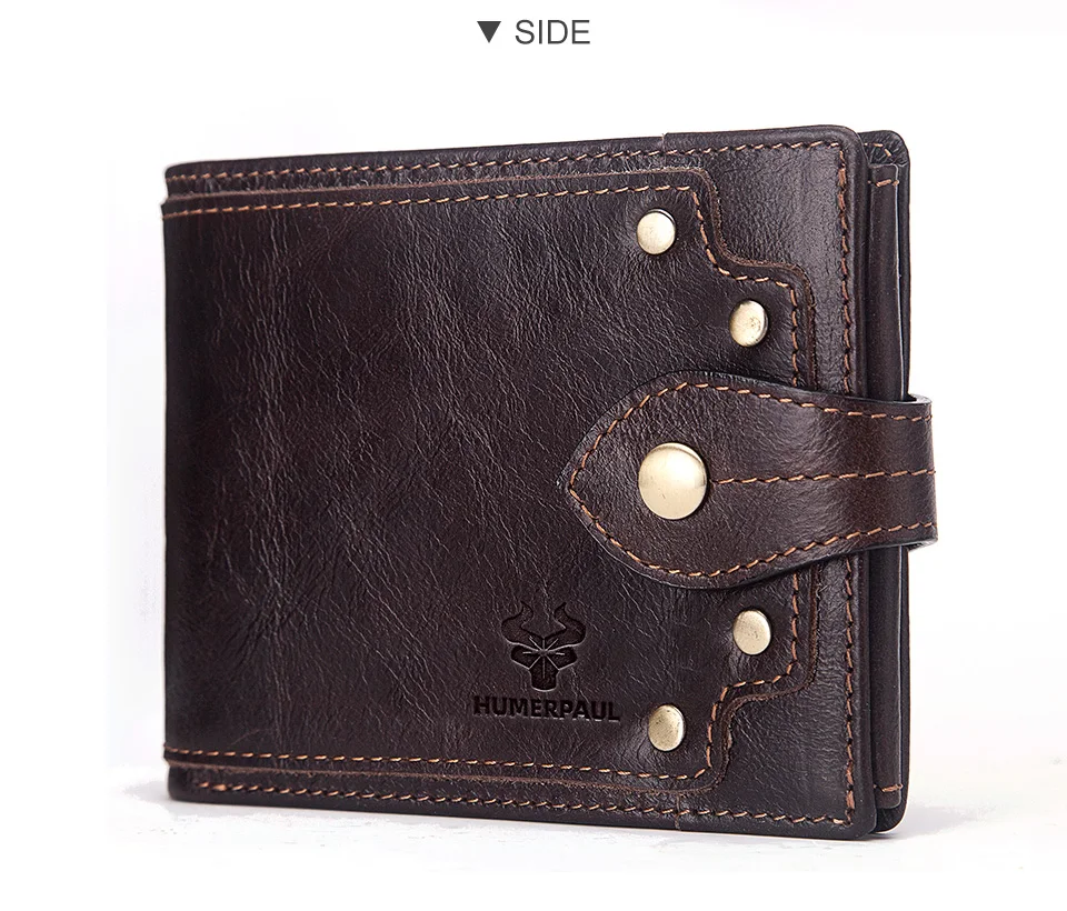 HUMERPAUL Luxuriöses 100 % echtes Leder-Geldbörse für Herren, schmal, minimalistisch, langlebig, mit Geldbörse, Münzfach, blockierendes Kreditkartenetui – Detail 13