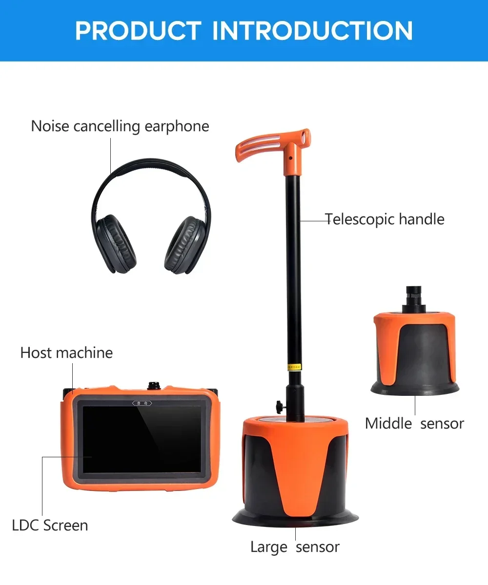PQWT-L6000 Home Water Leaking Detection Deep Pipes 5m Underground Pipes Water Leak Detector